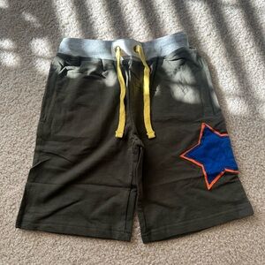 Mini Boden kids boys green star shorts pants